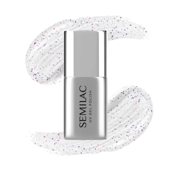 Semilac T15 Top No Wipe Blinking Blue & Violet Flakes 7ml
